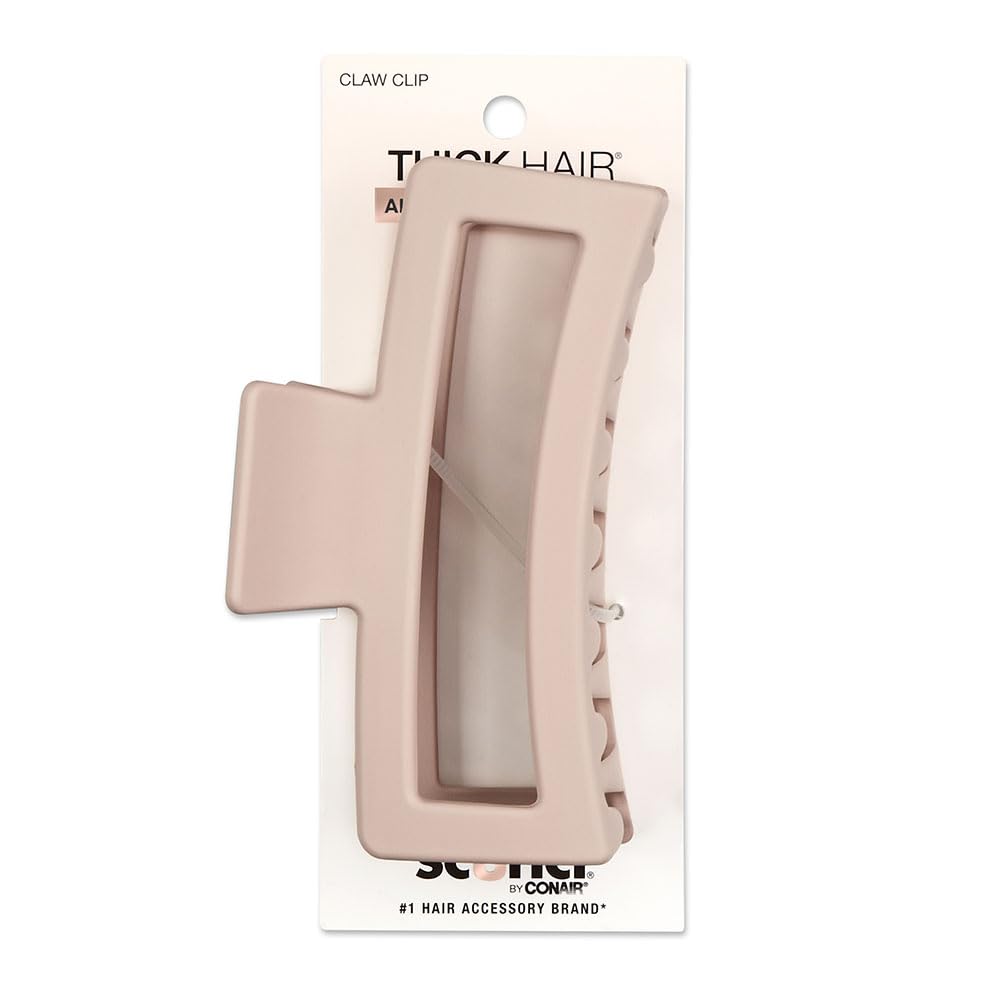 Pinza Scúnci para cabello grueso en rosa suave, agarre seguro para peinados.