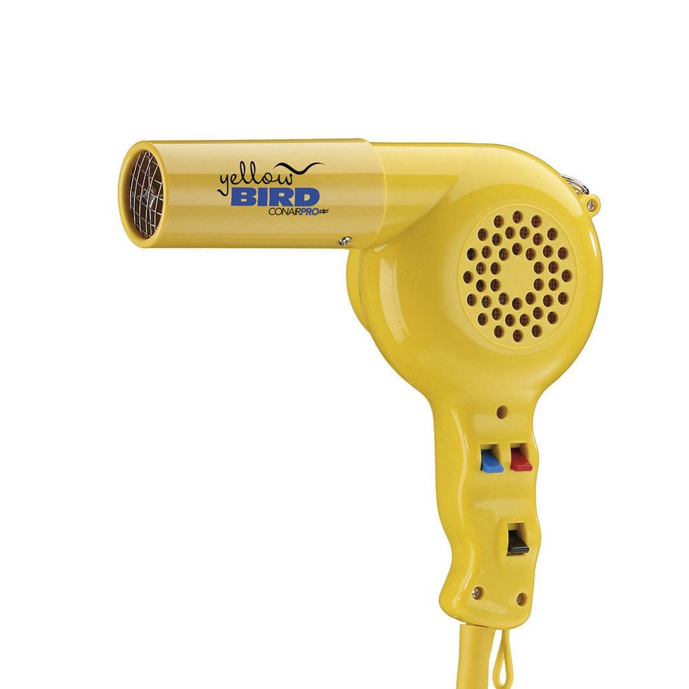 Conair secador de pelo Pajaro Amarillo, para secado rápido y peinado fácil.
