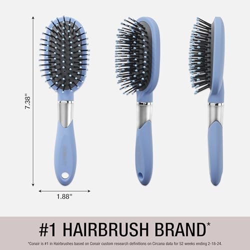 Conair Velvet Touch cepillo oval con cerdas puntas redondeadas.