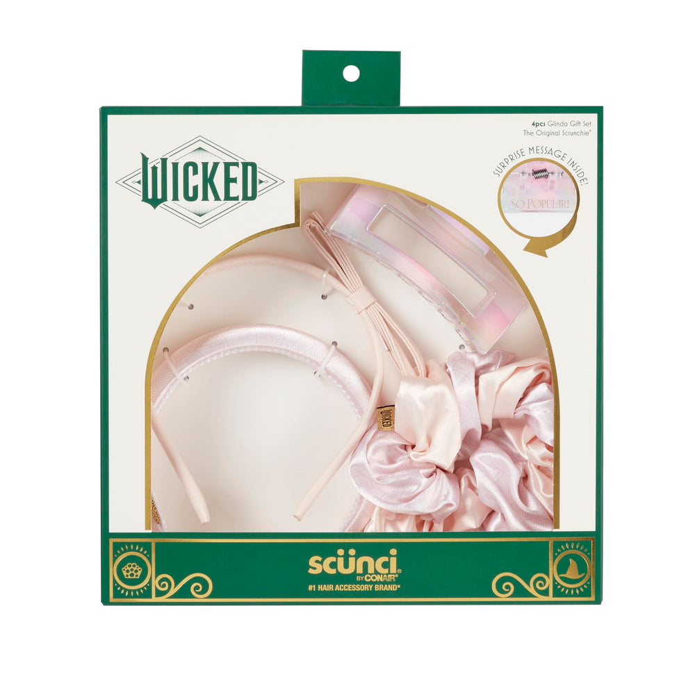 Caja regalo Conair Wicked Glinda, accesorios para peinados divertidos de niñas.