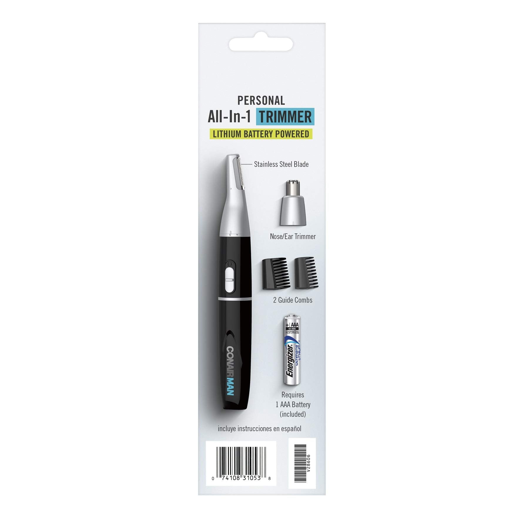 ConairMAN batería de litio AAA: potencia estable para sesiones rápidas.