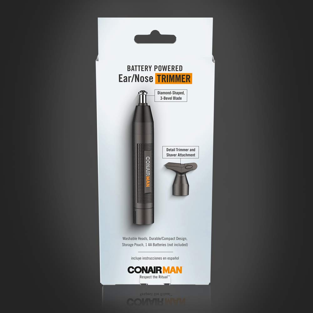 ConairMAN funciona con una batería AA para uso sin cables.