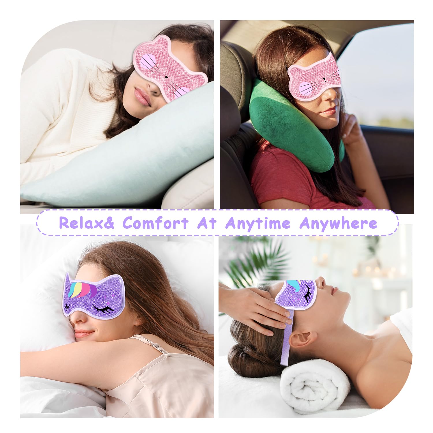 CONBELLA mascarilla ocular con correa elástica ajustable para ajuste cómodo.
