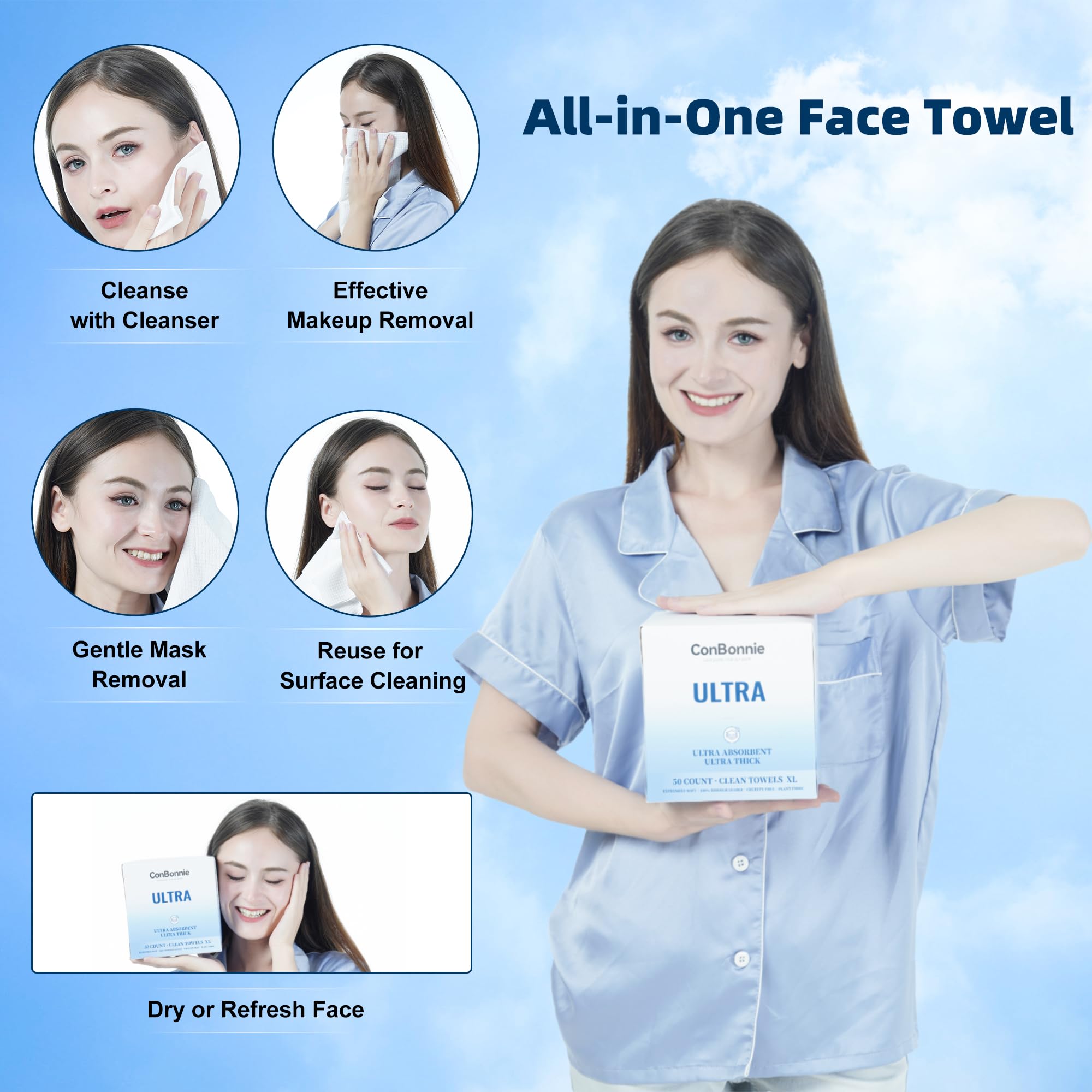 Conbonnie XL multiuso, perfecta para desmaquillar, limpiar y refrescar