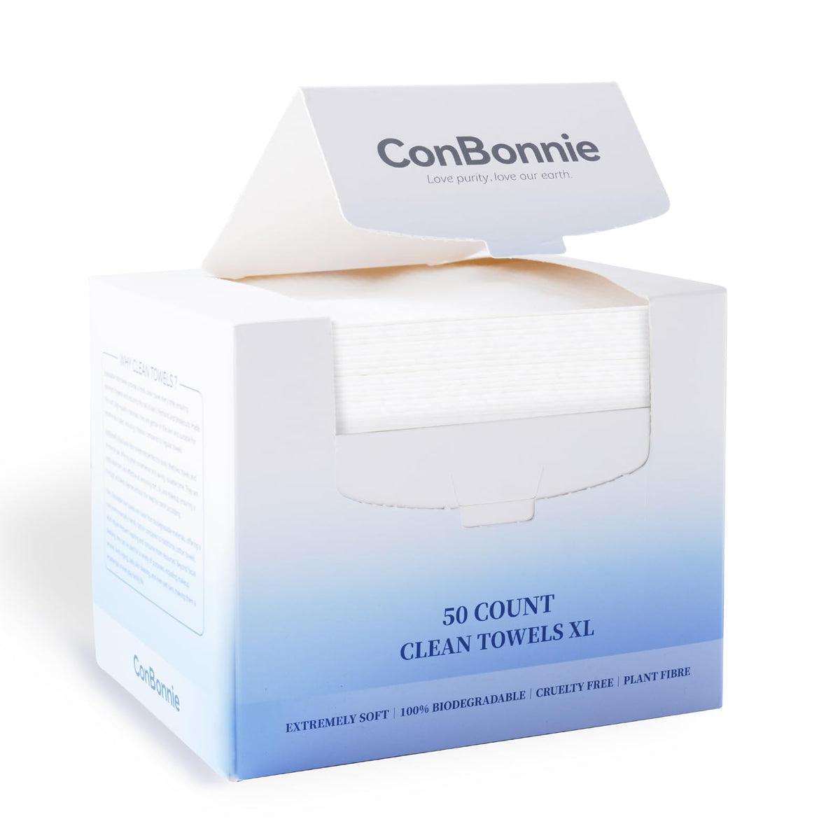 Toalla facial Conbonnie XL en empaque, ideal para uso diario higiénico