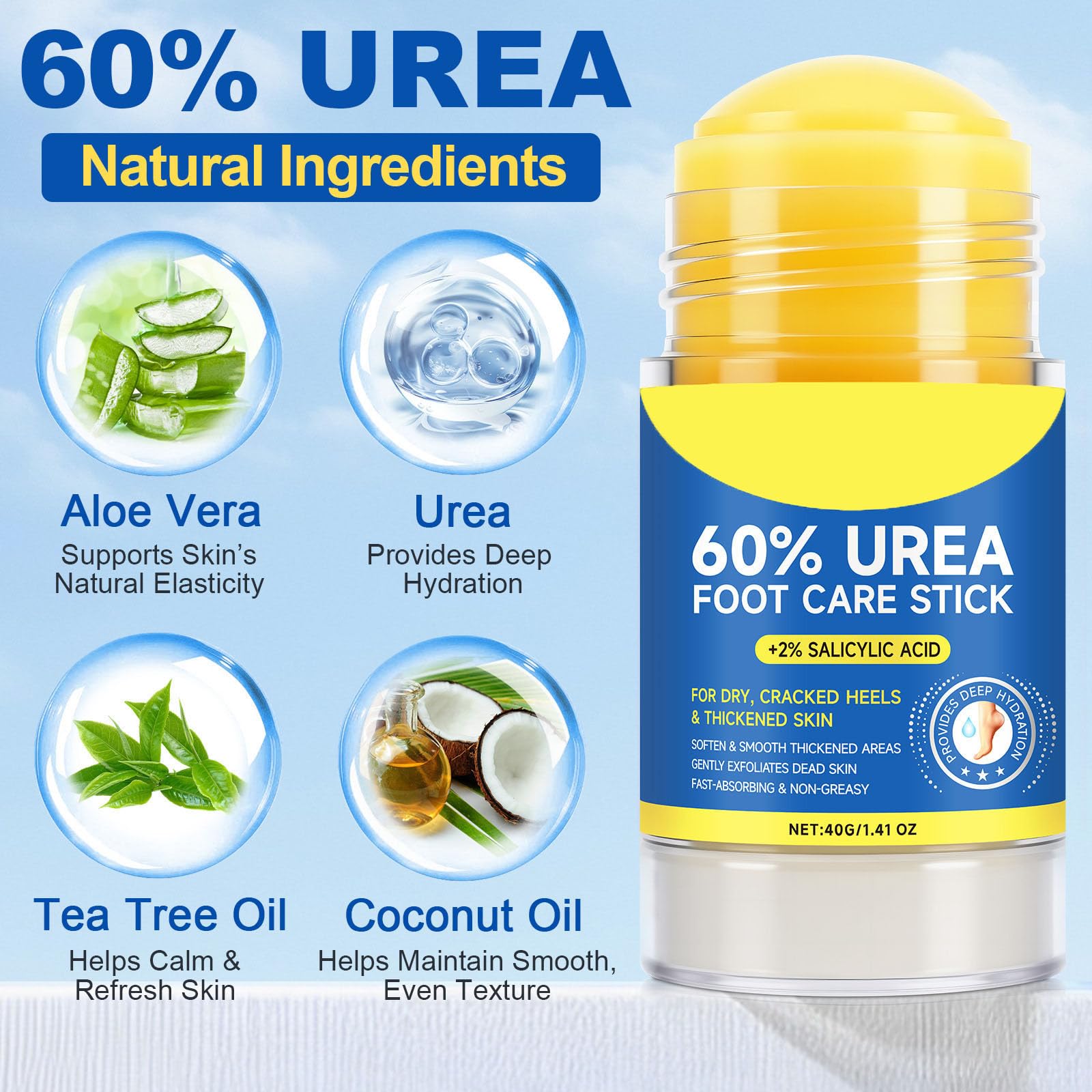 ConfidMiss Foot Stick, Aloe vera y árbol de té para piel calmada y nutrida.