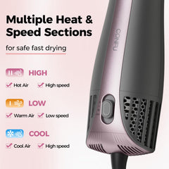CONFU ajustes de calor y velocidad para todo tipo de cabello
