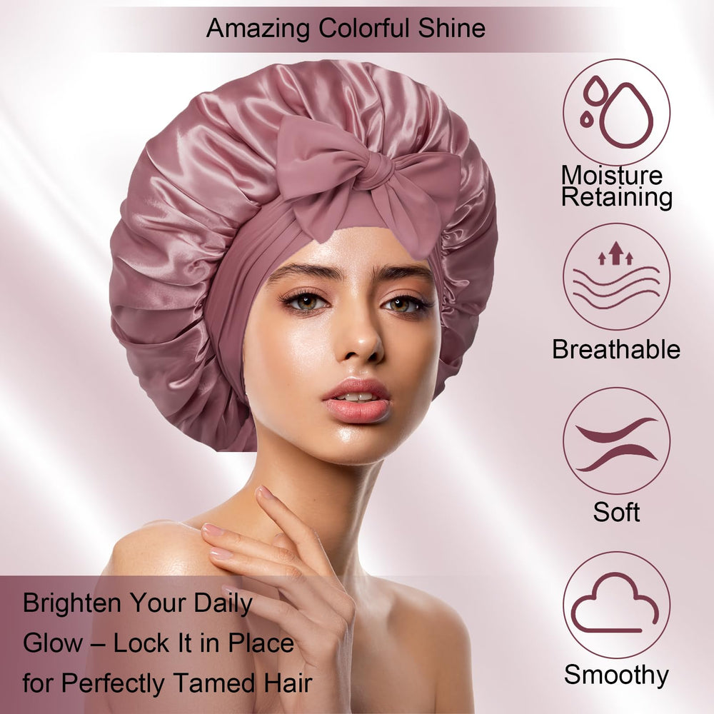 Bonete Confvrter satén para lavado facial y maquillaje nocturno.