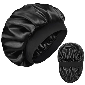 Confvrter bonete de seda con doble capa para dormir, protege el cabello durante la noche.