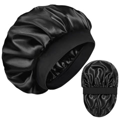 Confvrter bonete de seda con doble capa para dormir, protege el cabello durante la noche.