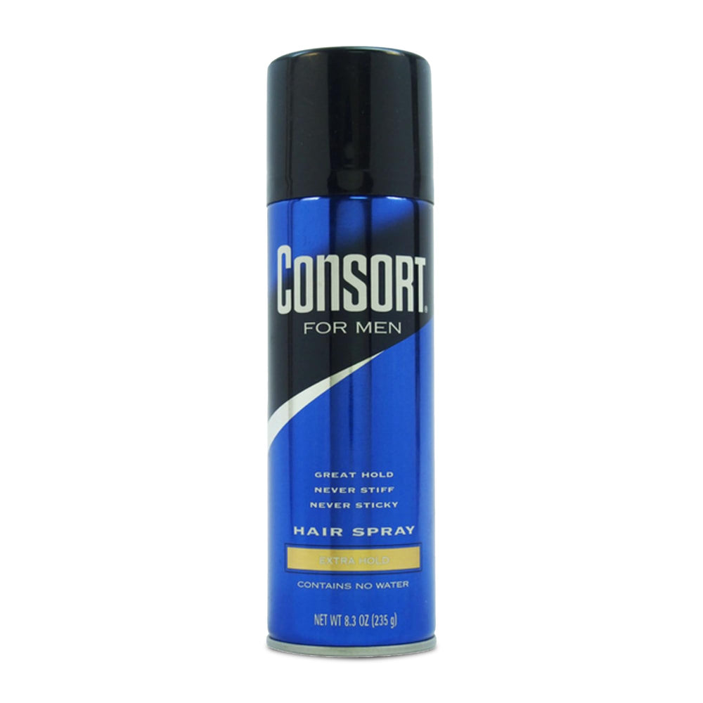 Consort Extra Hold: botella de spray para fijación duradera durante todo el día.