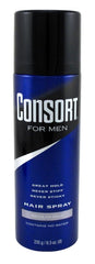 Consort spray-cheveux, maintien jusqu'à 12 heures pour une coiffure durable.