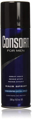 Consort bouteille spray cheveux sans parfum, application facile et tenue durable