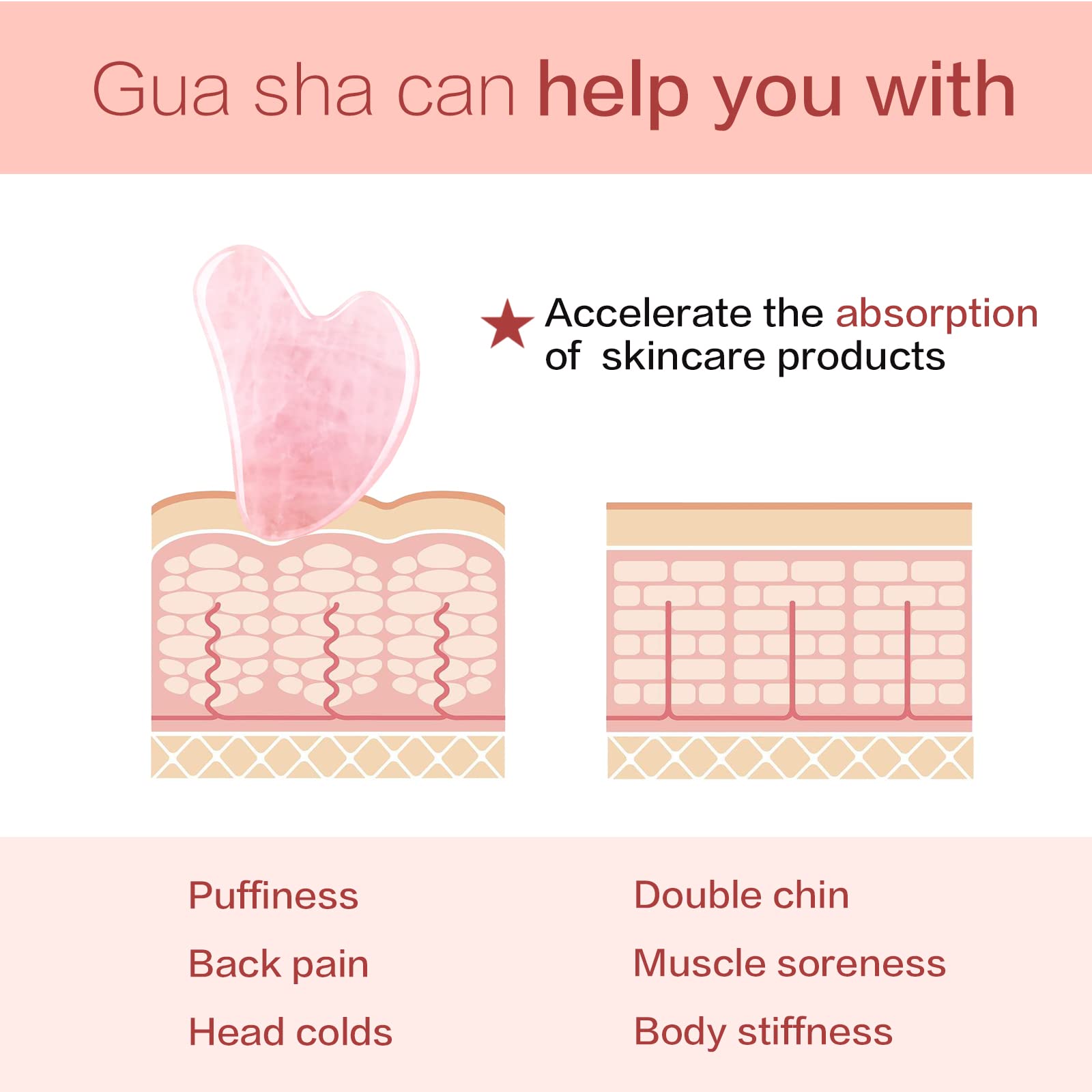 Contrybox gua sha textura suave y bordes lisos para seguridad