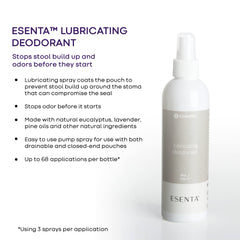 ConvaTec ESENTA aplicación en spray para controlar olor durante cambios.