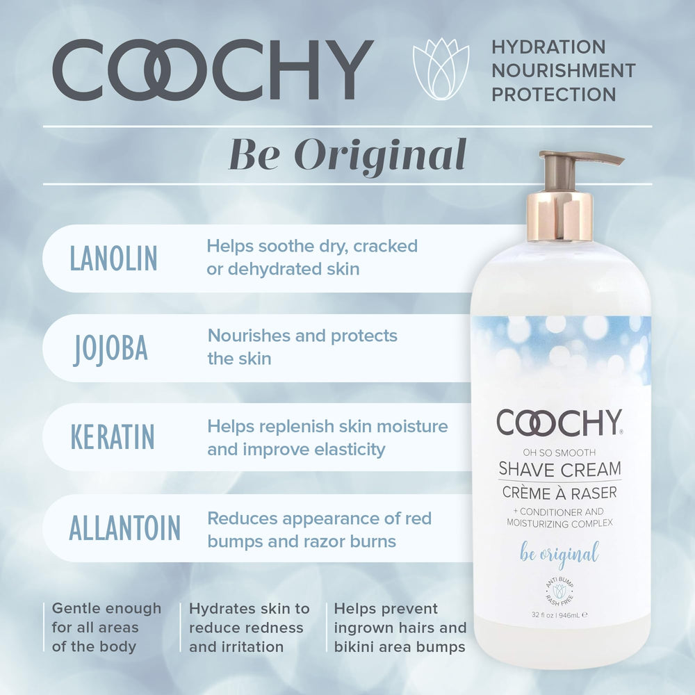 Coochy alantoína ingrediente clave, ayuda a reducir irritación durante el afeitado.