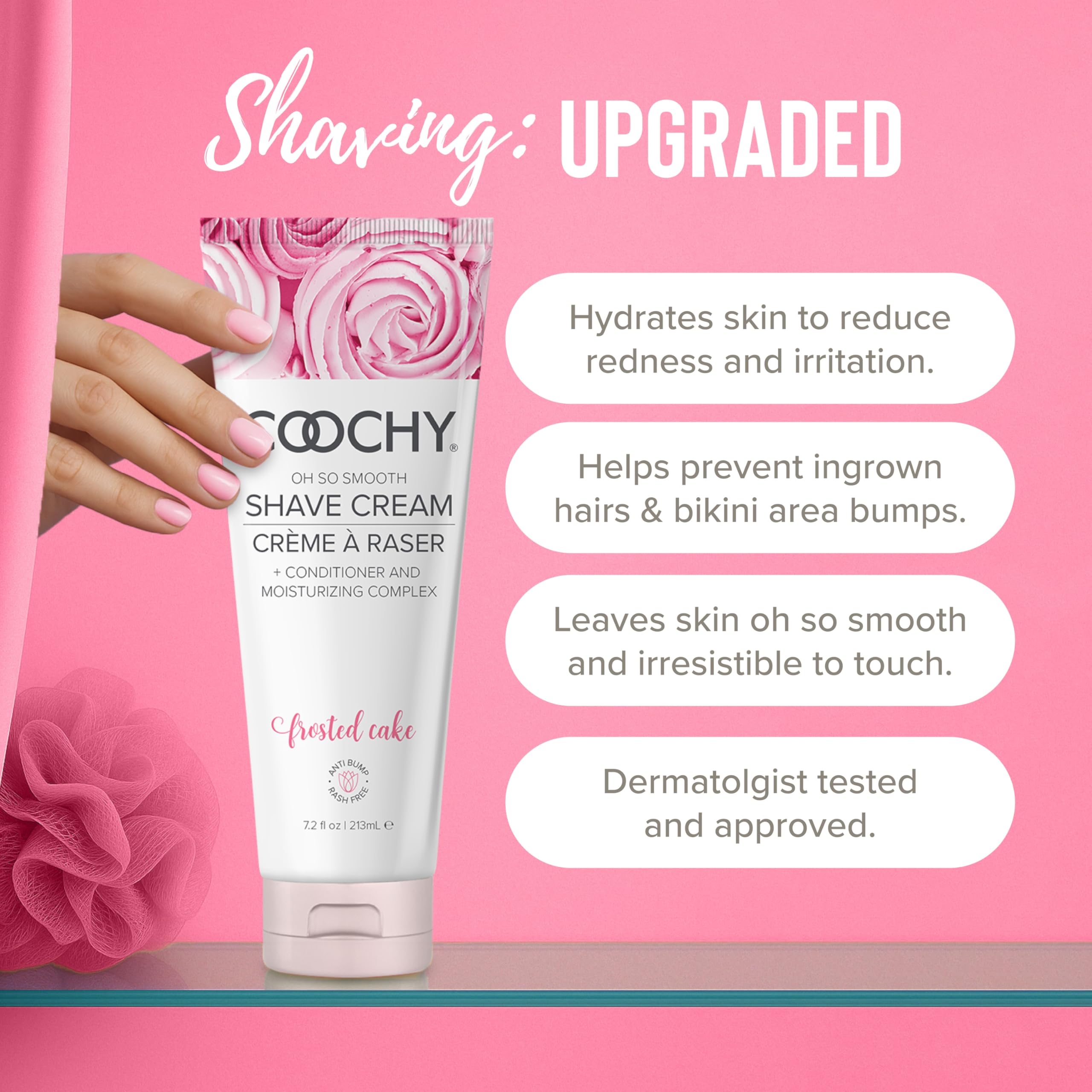 Coochy crema para afeitar axilas, deslizamiento suave y sin irritación