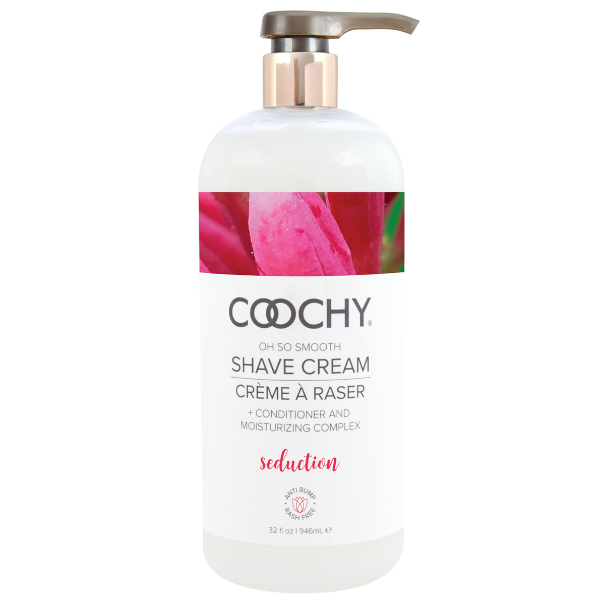 Coochy crema de afeitar, botella 32 oz para hidratación de piel sensible.
