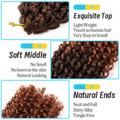 CooCooJoo cabello rizado 8 pulgadas: ligero y cómodo para uso diario.