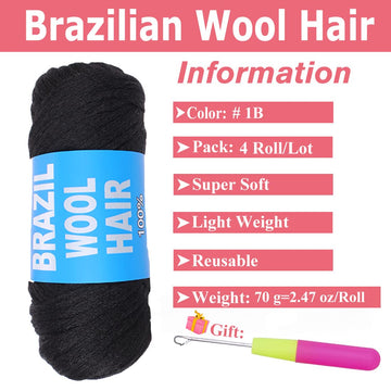 COOKOO 4 Roll, trenzas africanas con gancho: instalación rápida.