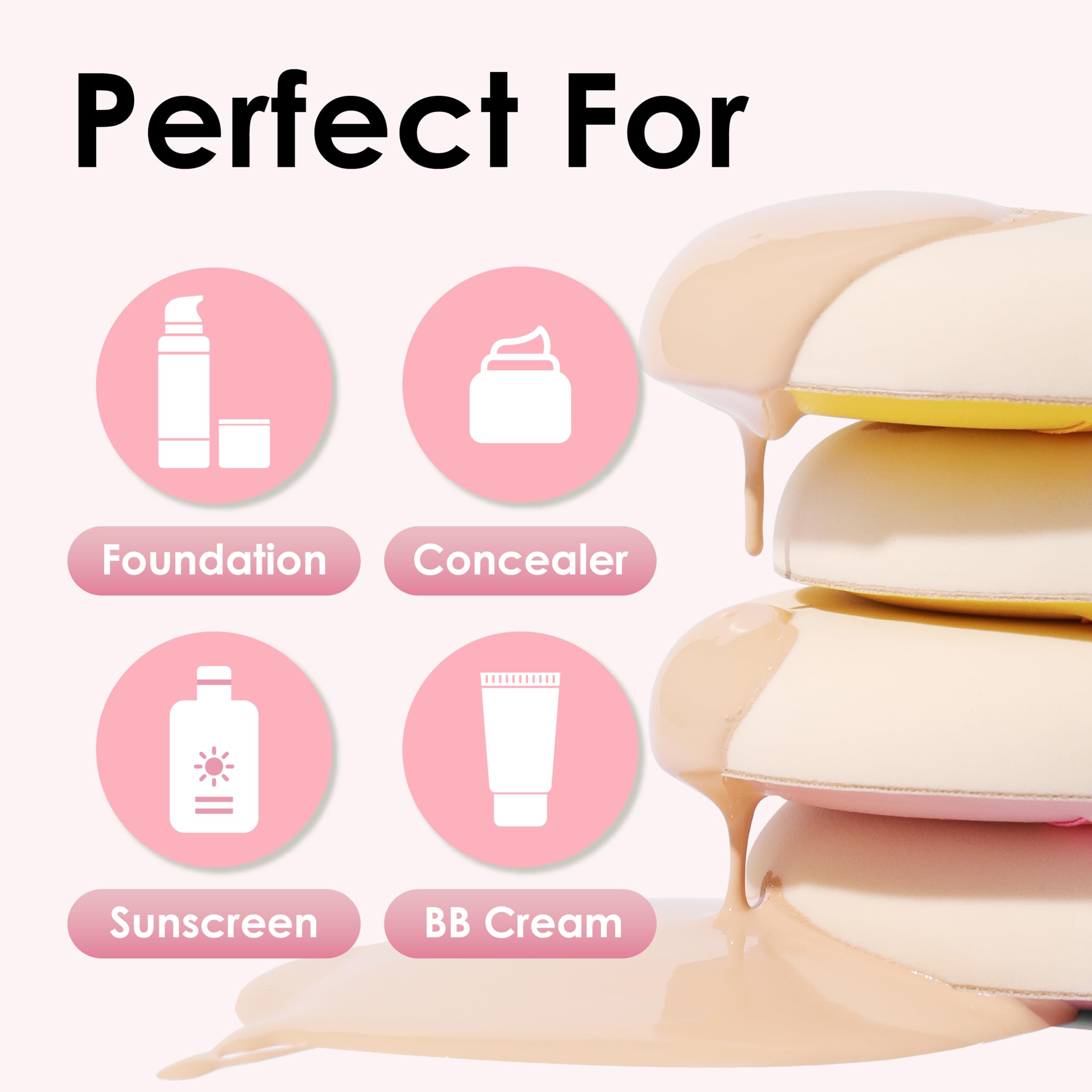 COOL-ANGLE esponja para blush cremoso, difumina sin esfuerzo.