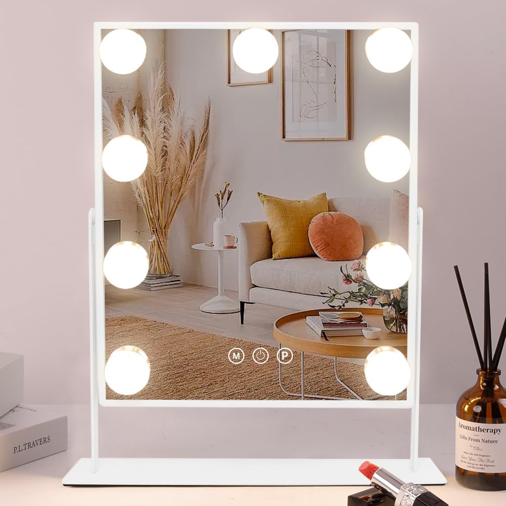 COOLJEEN espejo maquillaje con luces para ver colores con claridad