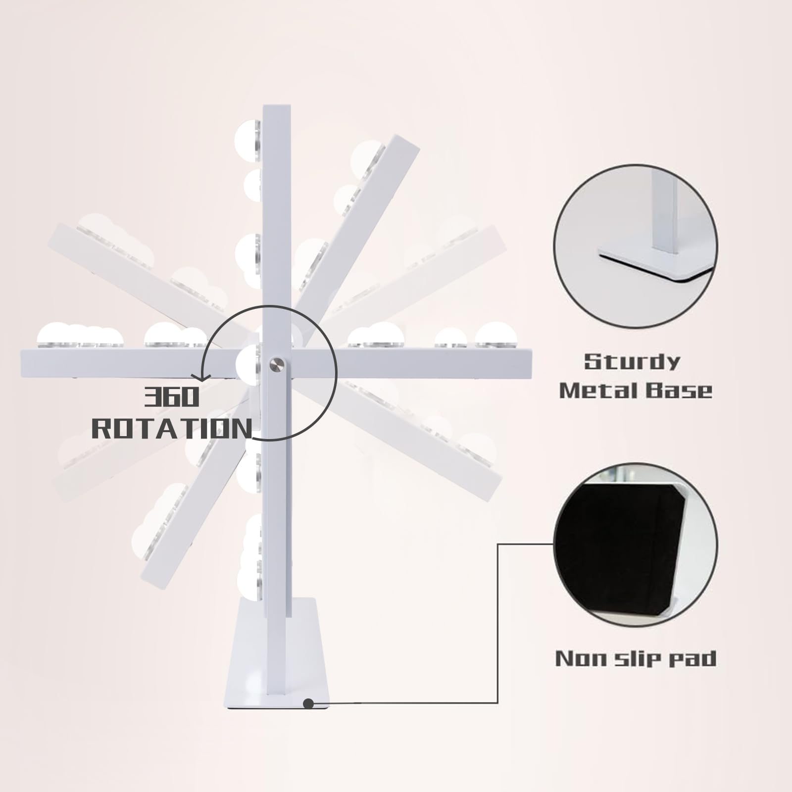 Espejo COOLJEEN iluminación 3 tonos para adaptar la piel durante el retoque.