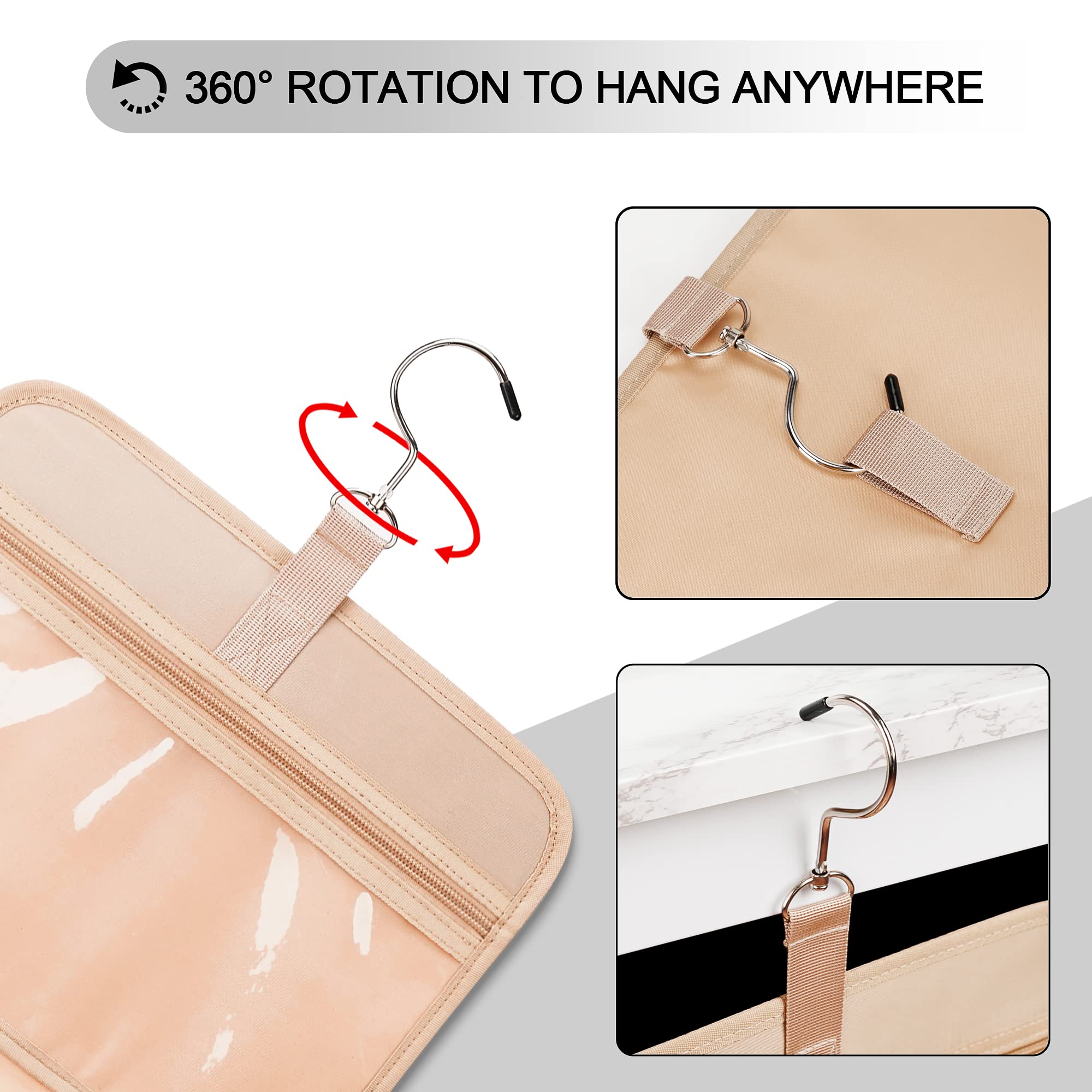 COOSKY bolsa de aseo colgante con cremalleras suave y duradera.