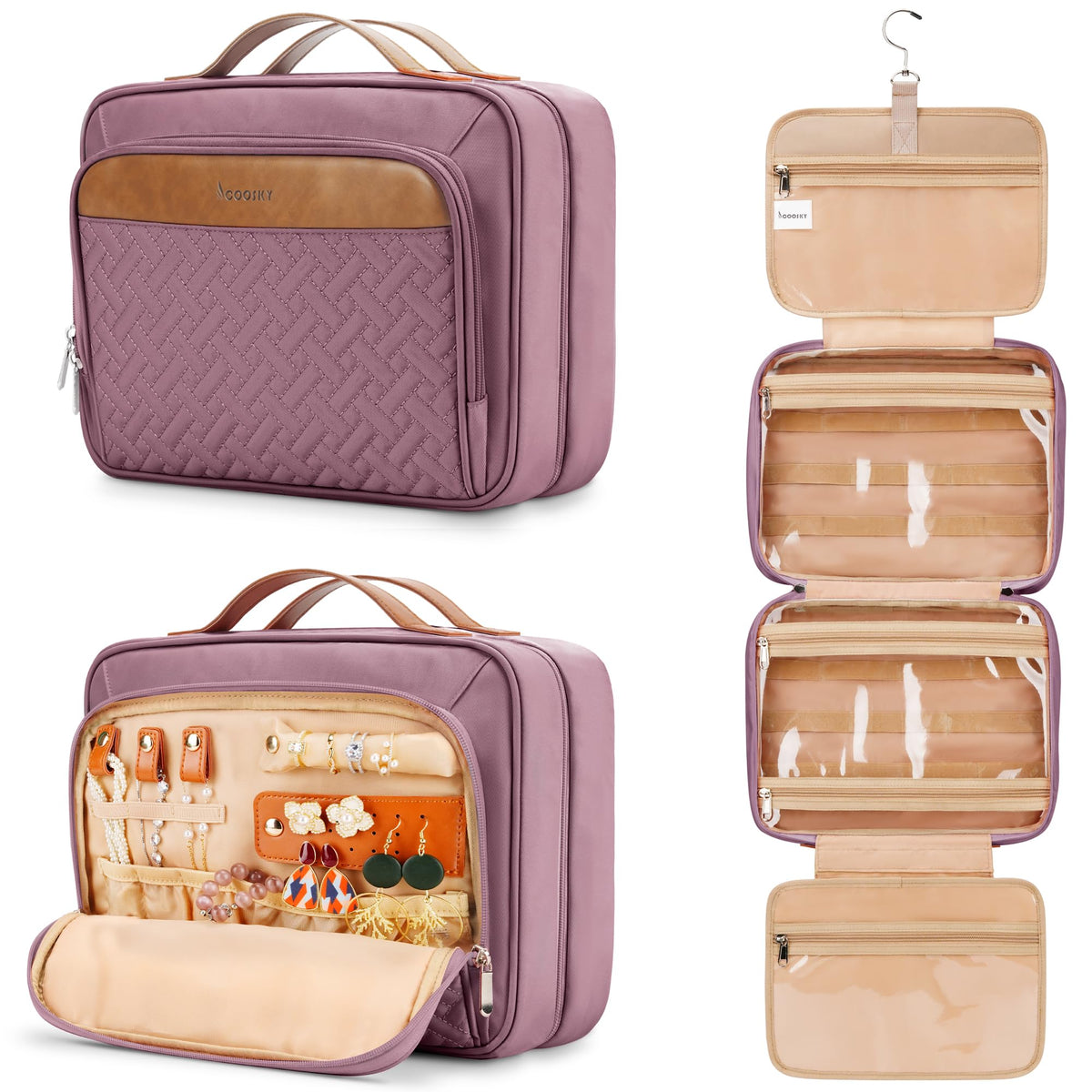 COOSKY bolsa de higiene de viaje para mujer, organizada y ligera.