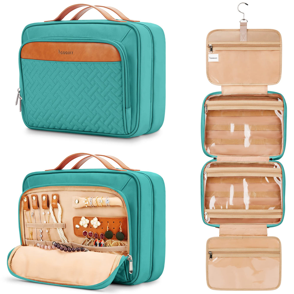 COOSKY bolso higiene de viaje colgante, práctico para mantener artículos organizados.