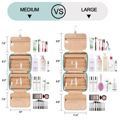 COOSKY doble compartimento, capacidad para maquillaje y aseo de gran tamaño.
