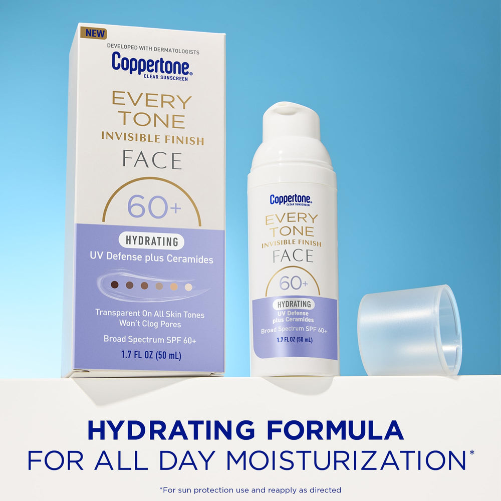 Coppertone Every Tone: aplicación suave sin residuo blanco.