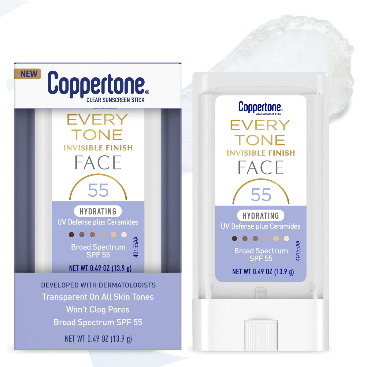 Coppertone Every Tone Barra Invisible frontal, acabado claro para todas las tonalidades