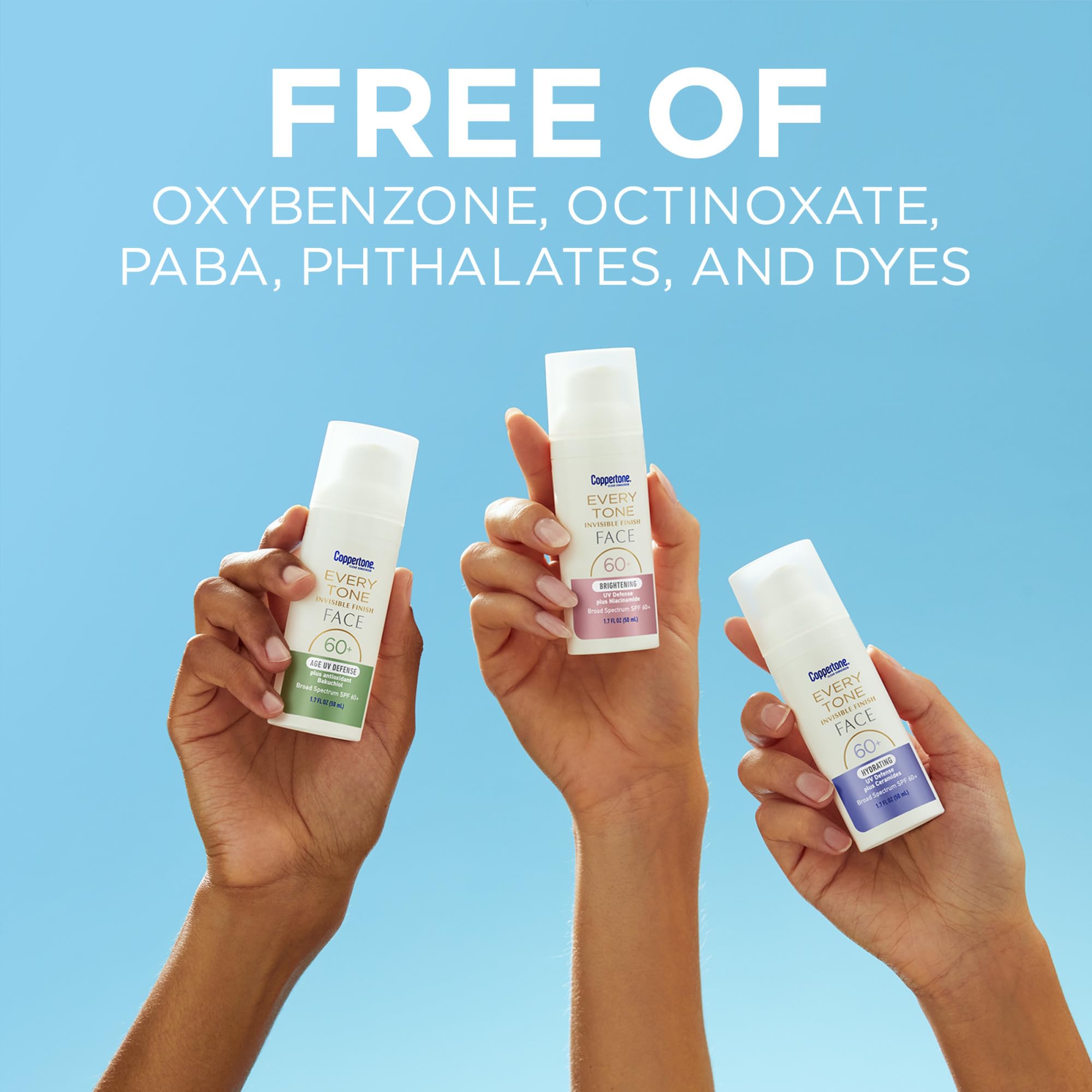 Coppertone Every Tone: libre de oxybenzone y octinoxato.