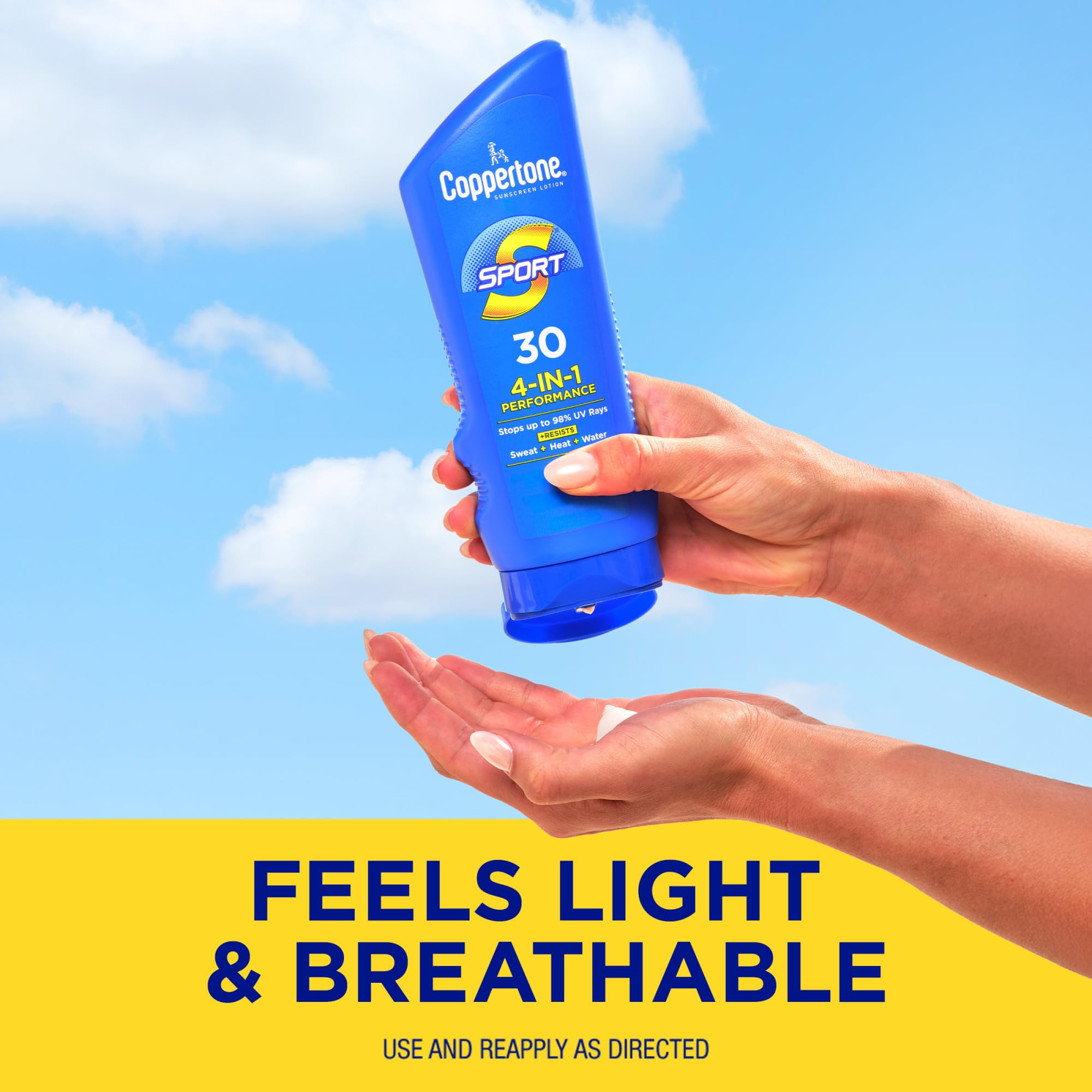 Coppertone SPORT perfecto para usos diarios en actividades exteriores.