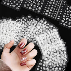 Corabsar copos nieve: pegatinas para uñas fáciles de aplicar y duraderas.
