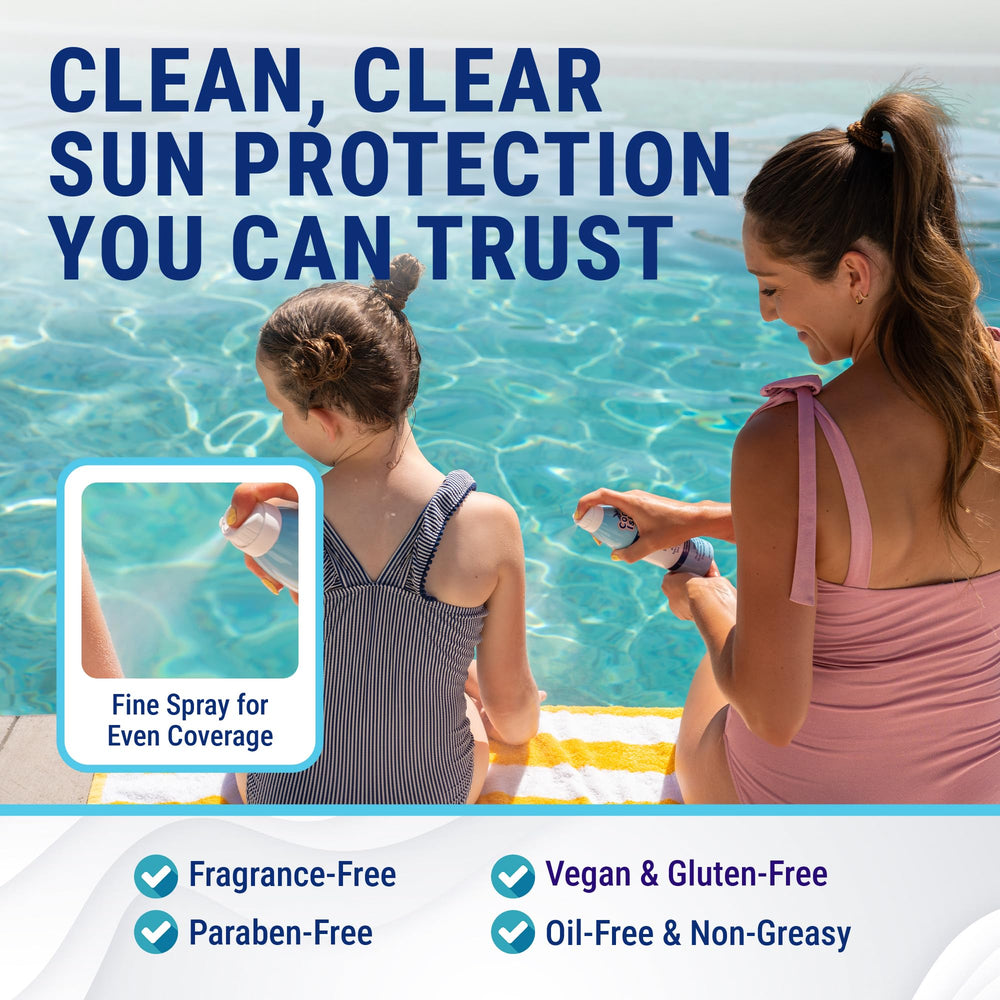 Coral Isles Sunscreen Spray SPF 50, aplicación rápida sin residuo blanquecino para deporte