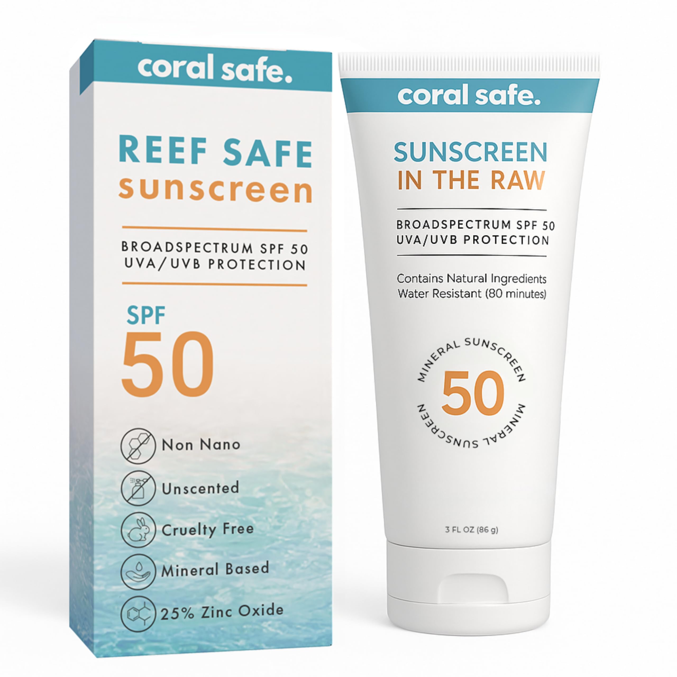 Coral Safe crème solaire minérale SPF50 en bouteille voyage, protection portable