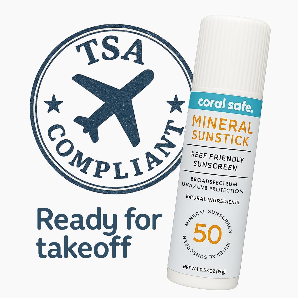 Coral Safe Reef Safe Sunscreen Facestick compacto para viaje.