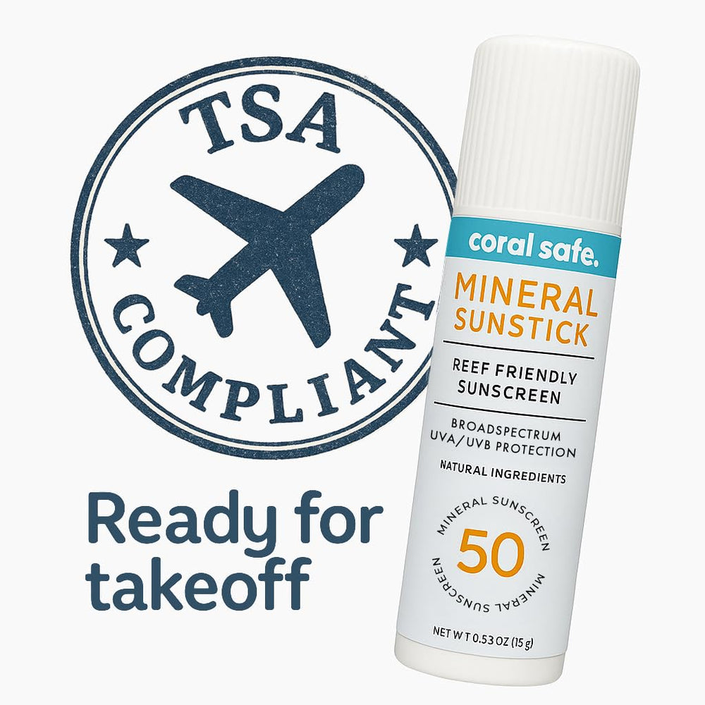 Coral Safe Reef Safe Sunscreen Facestick compacto para viaje.