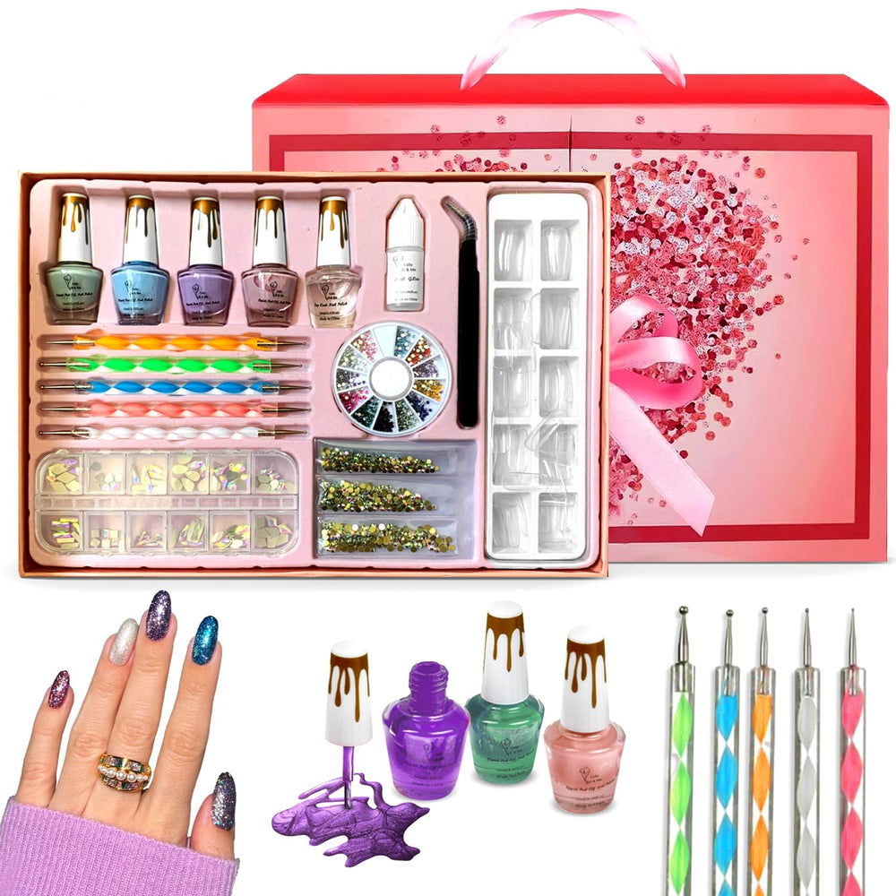 CoralBeau kit de uñas para niñas con cristales de strass para diseños personalizados.