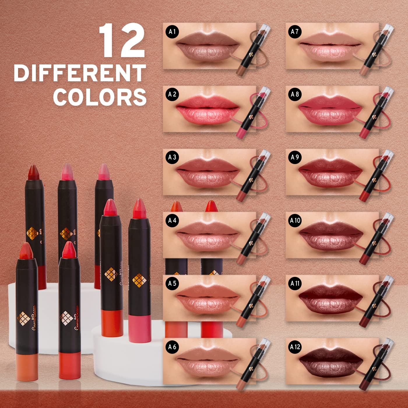 CoralBeau Matte Lipstick Set long-wear formula stays put through daily activities.