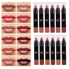 CoralBeau lip swatches on skin show nude to red spectrum for quick decision.