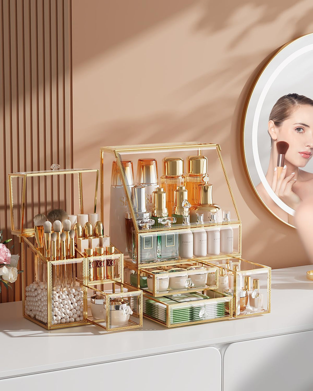CoralHouse organizador-maquillaje portabrochas guardadas para uso diario