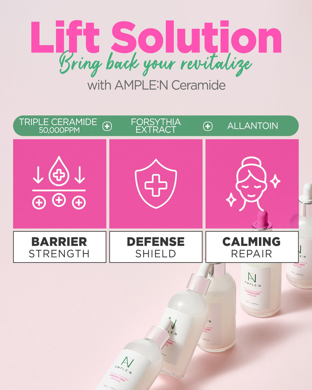 CORÉANA AMPLE:N Ampoule; application sur le visage pour absorption rapide.