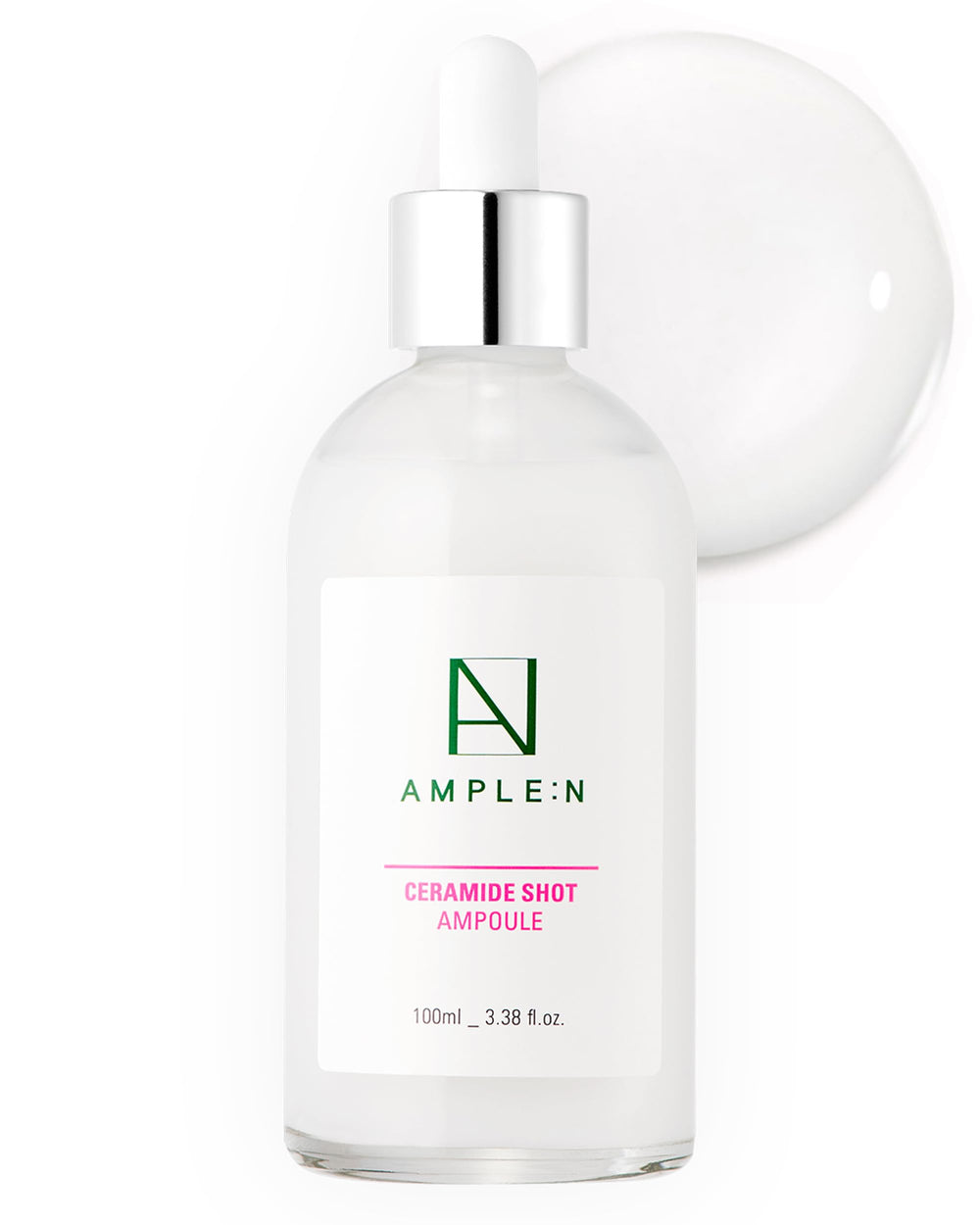 CORÉANA AMPLE:N Ampoule montrant la bouteille; hydratation durable pour peau sèche.