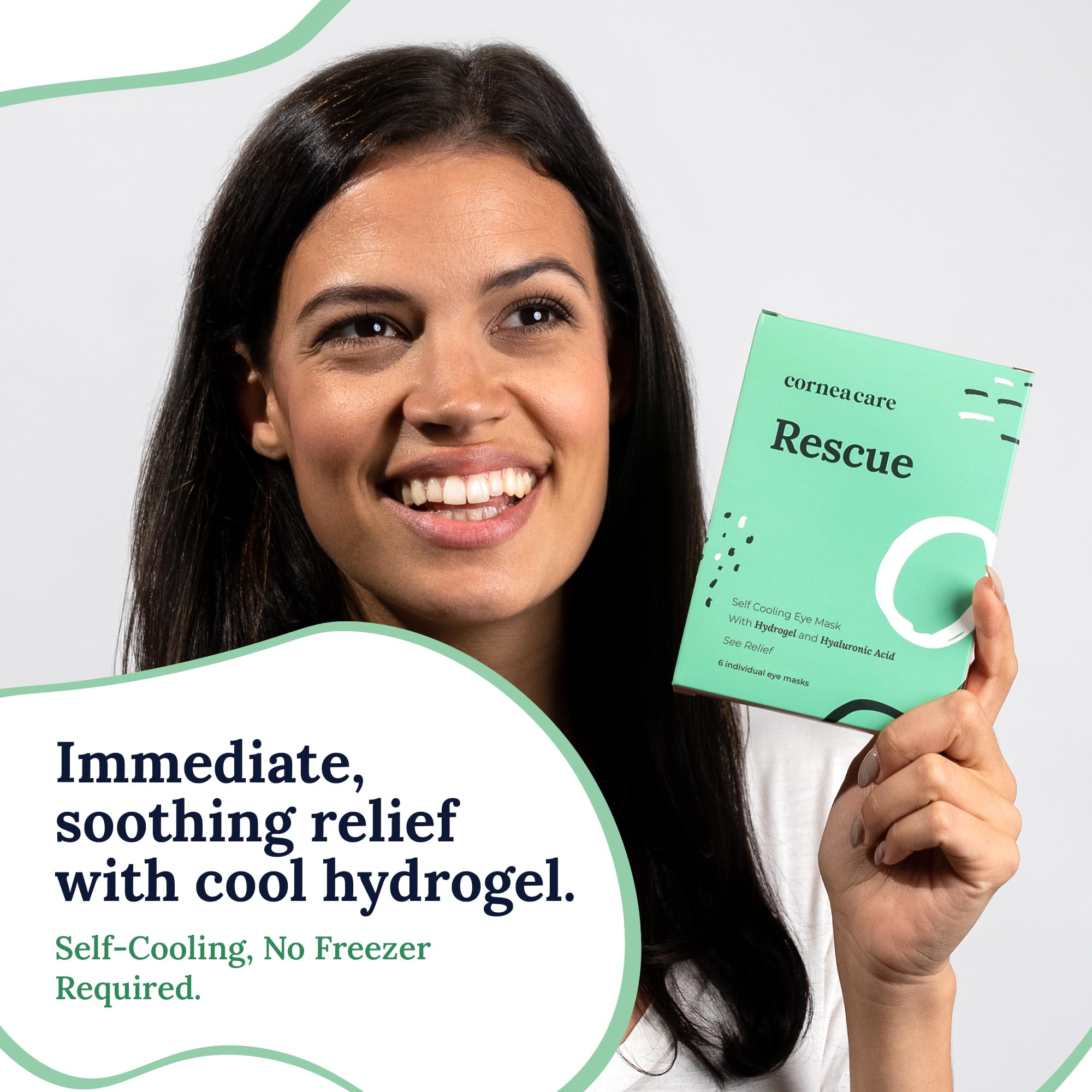 CorneaCare Rescue diseño portátil para uso en casa, oficina o viaje.