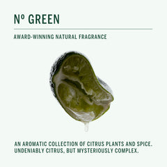 Corpus Nº Green: etiqueta de ingredientes naturales sin químicos agresivos.