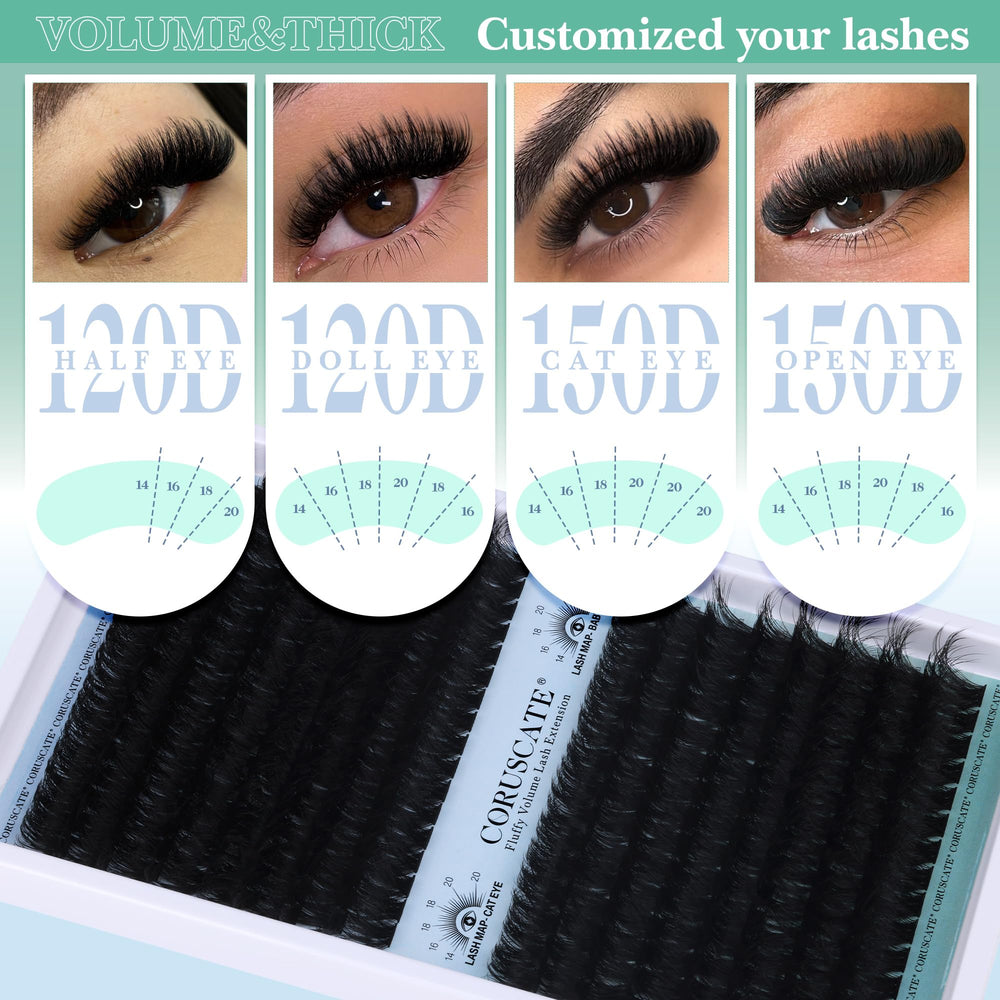 CORUSCATE conjunto de volumen 256 para look abundante y duradero.