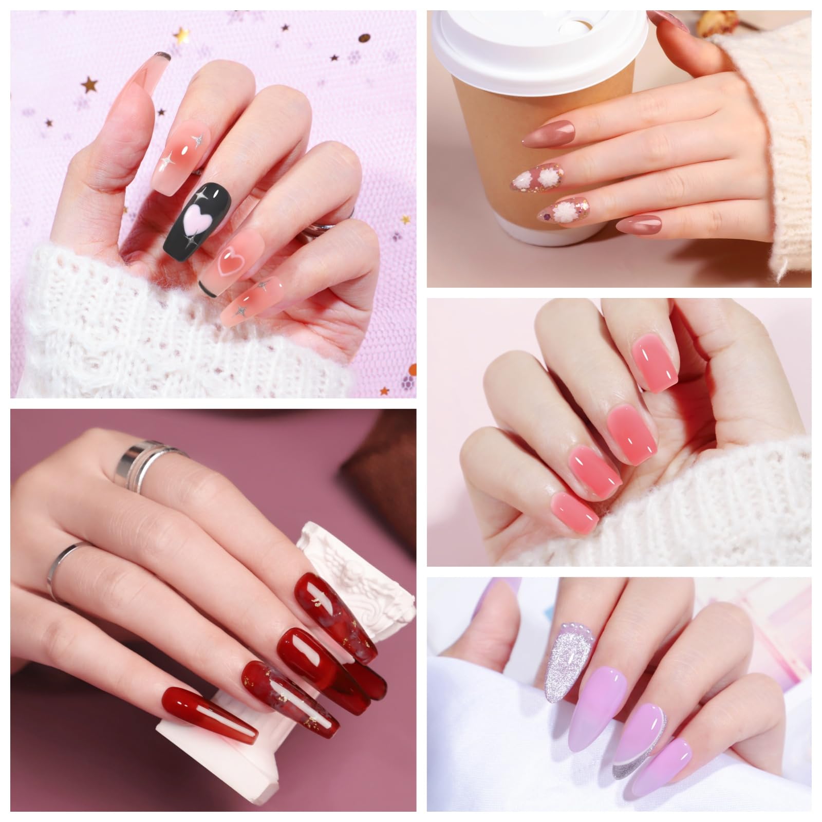 COSCELIA esmalte gel translucido rosa empolvado, ideal para manicura suave.